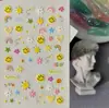 Adesivos de Unha Artística Face Sorridente Amarela 5D Em relevo Estéreo Padrão Criativo DIY Adesivos de Unha para Crianças Modelo Hg