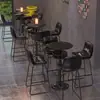 Silla de Bar Retro con Respaldo de Hierro, Silla de Bar Alta, Silla de Bar Transparente, Combinación de Mesa Alta y Sillas de Bistro para Uso Comercial
