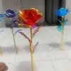 Presente de Dia dos Namorados Cor Dourada 24k Rosa Atividade de Empurrar Pequeno Presente Atacado Flor de Simulação Presente de Dia das Mães