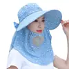Chapéu Respirável Novo para Colheita de Chá de Verão, Máscara Facial, Proteção para o Pescoço, Chapéu de Sol Integrado, Chapéu de Sol para Exterior Anti-UV