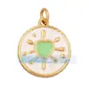 M18 L26 K07 Accesorios para joyería DIY colgante de cobre puro colgante pequeño luna triángulo corazón de melocotón redondo marca