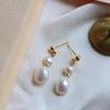 Aretes de Perlas Naturales de Agua Dulce para Mujer, Aretes de Tuerca de Perlas de Temperamento, Aretes Vintage de Lujo Ligero con Diseño Nicho, Aretes de Perlas de Alta Gama