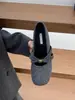 Sapatos Mary Jane de Camurça com Fivela Quadrada Delicada para Mulheres, Novo Estilo Outono/Inverno 2026, Sapatos de Salto Baixo Doces Retro Franceses com Laço