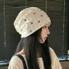 Gorro xadrez retrô estilo deserto para mulheres, touca da moda dopamine hot girl, chapéu pulôver que afina o rosto, chapéu para tempo frio