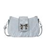 Bolsa de Mão Quadrada Nova Moda 2024 Mini Doce Laço Bolsa de Ombro Feminina Casual para o Dia a Dia Bolsa Transversal
