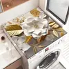 Funda de lavadora de barro de diatomeas al por mayor protector solar flor elegante absorbente secado rápido protector de polvo paño para cubierta de polvo de refrigerador