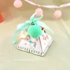 Caixa de Doces Carrossel com Estampagem Dourada, Caixa de Doces Triangular para Casamento, Caixa de Doces para Aniversário de Bebê, Caixa de Doces Criativa para Casamento, Caixa de Presente