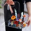 Cesta de Flores Portátil Flor Eterna, Regalo Acrílico para el Día de San Valentín Chino, Día de la Mujer, Día de la Madre, Navidad y Otras Ocasiones