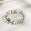Pulsera de Cristal Fantasma Verde Natural para Hombres y Mujeres, Citrino Original, Cuarzo Rutilado Dorado, Pulsera de Cuarzo Rosa, Artículo Popular en Xiaohongshu