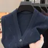 Cardigan de Tricô Masculino Colete Solto Roupas para Idosos Cardigan sem Mangas Suéter Masculino Outono 425g