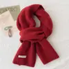 Cachecol 100% Lã Pura de Alta Qualidade para Mulheres no Inverno, Quente, Tricô Simples, Cachecol Versátil Estilo Coreano Cor Sólida para Casais