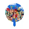 Globo Redondo de Dibujos Animados One Piece Luffy de 18 Pulgadas, Juego de Cinco Piezas de Globos, Globos Decorativos para Ambiente de Fiesta Infantil
