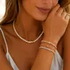 Conjunto de Pulsera y Collar de Lujo Ligero de Nicho Exquisito Estilo Ins Lleno de Diamantes de Zirconia, Joyería de Alta Gama, Acero Inoxidable Chapado en Oro de 18K