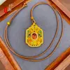 Nuevo Collar de Marca Princess Square Estilo Chino Cobre Chapado en Oro Estilo Retro de Corte Perla Incrustada de Alta Gama Joyería Femenina de Lujo Ligero