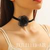 Colar de flores vintage colar de tule feminino corrente de pescoço clavícula preta corrente colar gargantilha acessórios