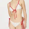 Nuevo Bikini de Rayas de Dos Piezas Estilo Blogger Coreano Sexy para Chicas Calientes Conjunto de Vacaciones en la Playa para Mujeres Baño Termal