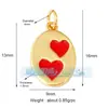 M18 L26 K07 Accesorios para joyería DIY colgante de cobre puro colgante pequeño luna triángulo corazón de melocotón redondo marca