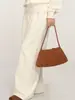 Bolso Tejido Hecho a Mano de Gamuza Nuevo Otoño/Invierno 2026, Bolso de Hombro de Nicho Vintage de Alta Gama, Bolso Dumpling de Hombro, Bolso Barco