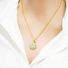Colgante de Buda de Jade Imitación Hetian y Oro de Arena Vietnamita para Mujer Que No Se Desvanece por Mucho Tiempo, Joyería de Latón Real de Color Jade y Jaspe Imitación