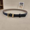 Novo nicho dourado sólido quadrado fivela decorativa cinto feminino vintage ins simples all-match calças cinto casaco