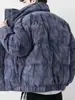 Chaqueta de Algodón con Cuello Alto y Estampado de Letras de Pana para Hombre, Nuevo Estilo de Invierno, Chaqueta Acolchada Gruesa Cálida Holgada Casual, Moderna