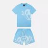 Estilo callejero hip-hop europeo y americano para hombre y mujer, top holgado de manga corta con estampado de letras, traje deportivo casual de moda de verano para hombre
