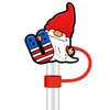 Enano con Bandera Americana Tapón a Prueba de Polvo Accesorio Popular Transfronterizo para Popote Tapa Suave de Goma para Popote Día de la Independencia Universal 10 mm