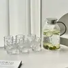 Copo de Água de Luxo Leve Conjunto Doméstico Bule de Água Fria Bule Resistente a Altas Temperaturas Xícara de Chá Hospitalidade Copo de Vidro Simples Conjunto de Chá para Beber Água