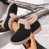 Botas de Neve Plus Size para Mulheres no Inverno, Forradas com Lã e Espessadas, Novos Sapatos de Pão Antiderrapantes com Pelo Integrado para Uso Externo, Sapatos de Algodão para Maternidade