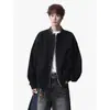 Moletom Cardigan Patchwork Xadrez Falso Duas Peças Masculino Outono Novo Estilo Solto Estilo College Marca Tendência Jaqueta Casual Versátil