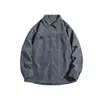 Camisa de Manga Larga para Hombre, Otoño e Invierno Nueva Holgada de Pana Estilo Hong Kong Ins Estilo Japonés Estudiante Chaqueta Camisa Forrada de Polar para Hombre