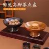 Plato de Postre Sencillo para el Hogar con Pie Alto para Uso Diario, Plato para Frutas y Snacks de Mesa de Té, Plato para Frutos Secos, Plato de Ofrenda para Repostería Estilo Zen Vintage