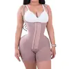 Macacão Modelador de Malha Transparente Transfronteiriço 3 Botões Cintura Ajustável Abdômen Esportivo Peça Única Aperto Corset