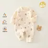 Mono Acolchado para Bebé Primavera Otoño Invierno Caliente para Bebé Manga Larga Espesado Algodón de Aire Body Sin Huesos Clase A Traje para Gatear