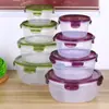 Plástico PP Redondo Sellado de Silicona Conservación Fresca Tazón para Fideos Instantáneos Lonchera para Estudiantes con Tapa Contenedor de Comida para Oficinista Tazón para Microondas