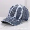 Novo Boné de Baseball Vintage Rasgado e Lavado Estilo Coreano para Mulheres, Chapéu de Sol de Aba Larga de Verão Que Faz o Rosto Parecer Menor