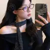 Diadema Larga Fina de Lunares Vintage de 1.5m para Primavera y Verano, Moderna y Versátil, Cinta Decorativa de Cuello de Alta Gama