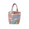 Bolsa de almuerzo pequeña fresca de color contrastante a la moda, línea de color, miscelánea, llave, bolso de mano, bolso de mano para trabajo, para ir al trabajo