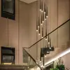 Lustre de escada estético estilo song, adequado para apartamentos duplex, prédios altos e salas de estar estilo loft; um novo lustre longo giratório estilo chinês, inspirado em Zen, para vilas