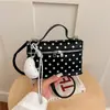 2026 Lunares Nueva Moda Colgante PU Textura de Moda Bolso Cruzado de Hombro Único Bolso de Mano Caja Cuadrado Pequeño