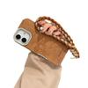 Tres diseños de lazo adecuados para fundas de teléfono Apple 17 Otoño e Invierno, Funda protectora para iPhone 15, 14 Marrón, 16 Textura de cuero, 13