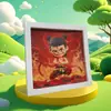 Presente Artesanal Pintura com Diamantes Brilhantes Brinquedo Educativo com Adesivos de Diamante e Porta-Retrato Peça de Exibição Criativa DIY