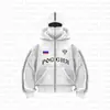 Exportación Transfronteriza Chaqueta Cárdigan Otoño e Invierno Estilo Gótico Estampado Raya Diseño de Moda Doble Capucha Sudadera Holgada Y2K