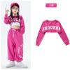 Figurino de Jazz para Meninas Fantasia de Performance de Jazz Infantil Fantasia da Moda para Meninas Conjunto Hip-Hop com Barriga de Fora para Meninas