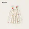 Roupa Infantil Bangxuan Vestido para Meninas Colorido de Bolinhas Vestido de Alça para Crianças Pequenas Verão Novo Vestido Regata Dopamina para Bebê
