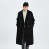 Casaco longo de cashmere dupla face para outono e inverno para homens, terno de estilo coreano de abotoamento duplo, sobretudo de lã solto