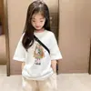 Camiseta Infantil 100% Algodão Manga Curta 2026 Novo Estilo de Verão para Meninas, Solta, Amiga da Pele, Respirável, Top Fashion e Tendência
