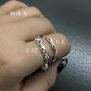 Qunlvsheng S925 plata esterlina estilo barroco medio anillo todo a juego diy textura tejida a mano accesorios semiacabados C