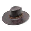 Sombrero de caballero vaquero occidental con estampado de hojas de cuero para las cuatro estaciones, ideal para hombres y mujeres, sombrero para el sol de ala grande, sombrero para el sol para acampar al aire libre.