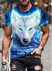 Camiseta de manga corta para hombre con estampado animal 3D de animales, estilo urbano, camiseta informal de gran tamaño.